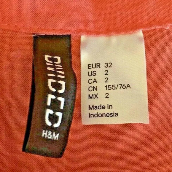 DIVIDED H&M Women Sleeveless Button Down Collar Coral Shirt Top Size 2 - Picture 10 of 12